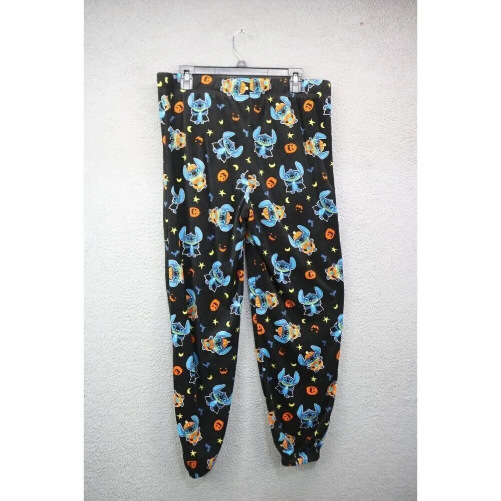 Disney Stitch Halloween Pajama Pants-Size XL-Lilo & Stitch-Drawstring - Picture 3 of 4